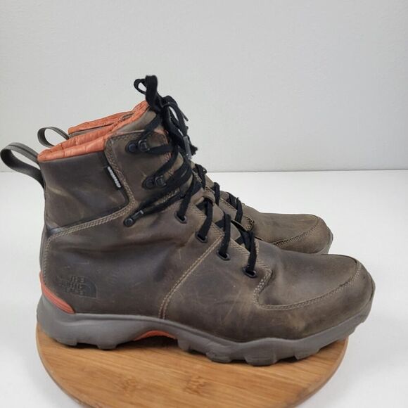 The North Face Thermoball Versa Men s Waterproof Leather Brown Boots size 14 - Picture 5 of 16